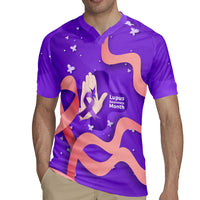 Lupus Awareness Rugby Jersey Her Fight Is My Fight - Purple Ribbon Butterfly Wave Style