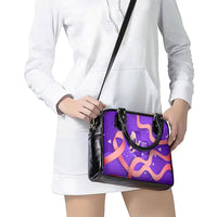 Lupus Awareness Shoulder Handbag Her Fight Is My Fight - Purple Ribbon Butterfly Wave Style