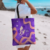 Lupus Awareness Tote Bag Her Fight Is My Fight - Purple Ribbon Butterfly Wave Style
