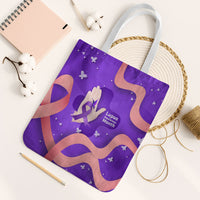 Lupus Awareness Tote Bag Her Fight Is My Fight - Purple Ribbon Butterfly Wave Style