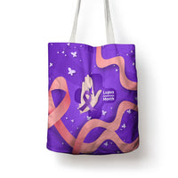 Lupus Awareness Tote Bag Her Fight Is My Fight - Purple Ribbon Butterfly Wave Style