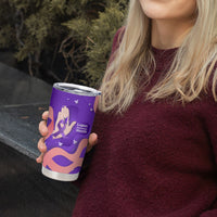 Lupus Awareness Tumbler Cup Her Fight Is My Fight - Purple Ribbon Butterfly Wave Style