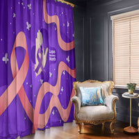Lupus Awareness Window Curtain Her Fight Is My Fight - Purple Ribbon Butterfly Wave Style