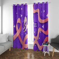 Lupus Awareness Window Curtain Her Fight Is My Fight - Purple Ribbon Butterfly Wave Style