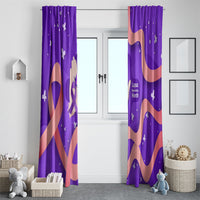 Lupus Awareness Window Curtain Her Fight Is My Fight - Purple Ribbon Butterfly Wave Style
