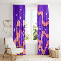 Lupus Awareness Window Curtain Her Fight Is My Fight - Purple Ribbon Butterfly Wave Style