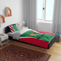 Maldives National Flag and Emblem Bedding Set with Green Red White Colorblock Design