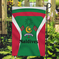Maldives National Flag and Emblem Garden Flag with Green Red White Colorblock Design