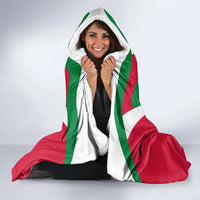 Maldives National Flag and Emblem Hooded Blanket with Green Red White Colorblock Design