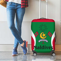 Maldives National Flag and Emblem Luggage Cover with Green Red White Colorblock Design