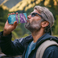 Maldives Coral Reef Ocean Print 4 in 1 Can Cooler Tumbler with Underwater Pastel Blue and Purple Design