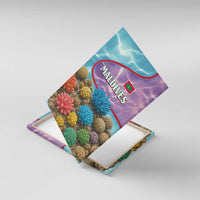 Maldives Coral Reef Ocean Print Canvas Wall Art with Underwater Pastel Blue and Purple Design