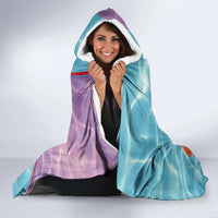 Maldives Coral Reef Ocean Print Hooded Blanket with Underwater Pastel Blue and Purple Design