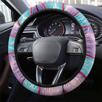 Maldives Coral Reef Ocean Print Steering Wheel Cover with Underwater Pastel Blue and Purple Design