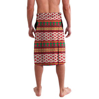 Maldives Tribal Heritage Red Lavalava with Cultural Geometric Pattern and Island Flag Print