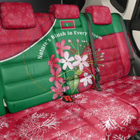Maldives Floral Bloom Back Car Seat Cover with Tropical Island Blossoms and National Flag Design