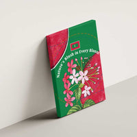 Maldives Floral Bloom Canvas Wall Art with Tropical Island Blossoms and National Flag Design