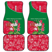 Maldives Floral Bloom Car Mats with Tropical Island Blossoms and National Flag Design