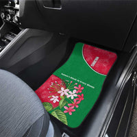 Maldives Floral Bloom Car Mats with Tropical Island Blossoms and National Flag Design