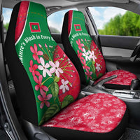 Maldives Floral Bloom Car Seat Cover with Tropical Island Blossoms and National Flag Design