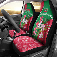 Maldives Floral Bloom Car Seat Cover with Tropical Island Blossoms and National Flag Design