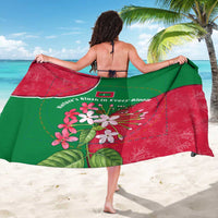 Maldives Floral Bloom Sarong with Tropical Island Blossoms and National Flag Design