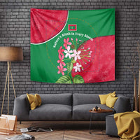 Maldives Floral Bloom Tapestry with Tropical Island Blossoms and National Flag Design