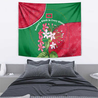 Maldives Floral Bloom Tapestry with Tropical Island Blossoms and National Flag Design