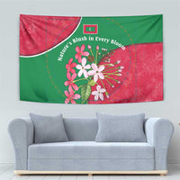 Maldives Floral Bloom Tapestry with Tropical Island Blossoms and National Flag Design