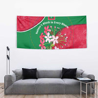 Maldives Floral Bloom Tapestry with Tropical Island Blossoms and National Flag Design