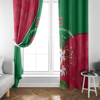 Maldives Floral Bloom Window Curtain with Tropical Island Blossoms and National Flag Design