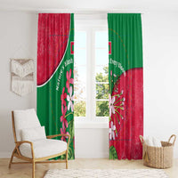 Maldives Floral Bloom Window Curtain with Tropical Island Blossoms and National Flag Design