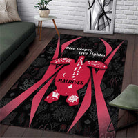 Maldives Dive Turtle Area Rug with Coral Reef Pattern and Island Spirit Slogan