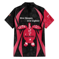 Maldives Dive Turtle Family Matching Summer Maxi Dress and Hawaiian Shirt with Coral Reef Pattern and Island Spirit Slogan