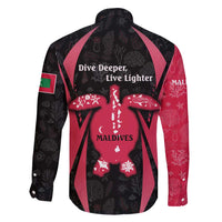 Maldives Dive Turtle Family Matching Tank Maxi Dress and Hawaiian Shirt with Coral Reef Pattern and Island Spirit Slogan