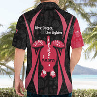Maldives Dive Turtle Hawaiian Shirt with Coral Reef Pattern and Island Spirit Slogan