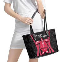 Maldives Dive Turtle Leather Tote Bag with Coral Reef Pattern and Island Spirit Slogan