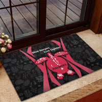 Maldives Dive Turtle Rubber Doormat with Coral Reef Pattern and Island Spirit Slogan