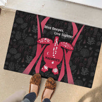 Maldives Dive Turtle Rubber Doormat with Coral Reef Pattern and Island Spirit Slogan