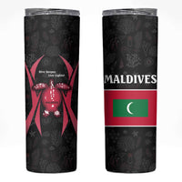 Maldives Dive Turtle Skinny Tumbler with Coral Reef Pattern and Island Spirit Slogan