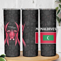 Maldives Dive Turtle Skinny Tumbler with Coral Reef Pattern and Island Spirit Slogan