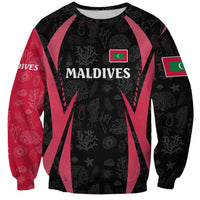 Maldives Dive Turtle Sweatshirt with Coral Reef Pattern and Island Spirit Slogan