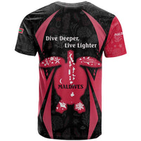 Maldives Dive Turtle T Shirt with Coral Reef Pattern and Island Spirit Slogan