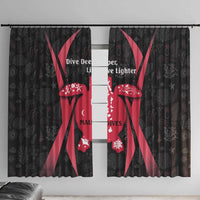 Maldives Dive Turtle Window Curtain with Coral Reef Pattern and Island Spirit Slogan