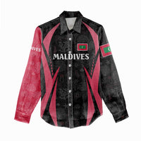 Maldives Dive Turtle Women Casual Shirt with Coral Reef Pattern and Island Spirit Slogan