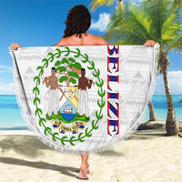 Belize National Emblem Beach Blanket with Toucan Print and Flag-Inspired Blue Design