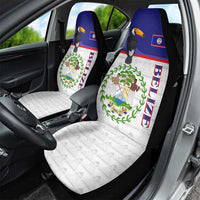 Belize National Emblem Car Seat Cover with Toucan Print and Flag-Inspired Blue Design