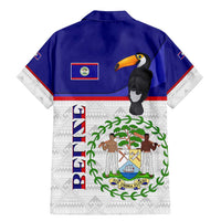 Belize National Emblem Family Matching Mermaid Dress and Hawaiian Shirt with Toucan Print and Flag-Inspired Blue Design