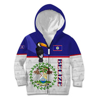 Belize National Emblem Kid Hoodie with Toucan Print and Flag-Inspired Blue Design