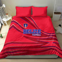 Belize Football Bedding Set with Red Abstract Soccer Pattern and Shield Emblem